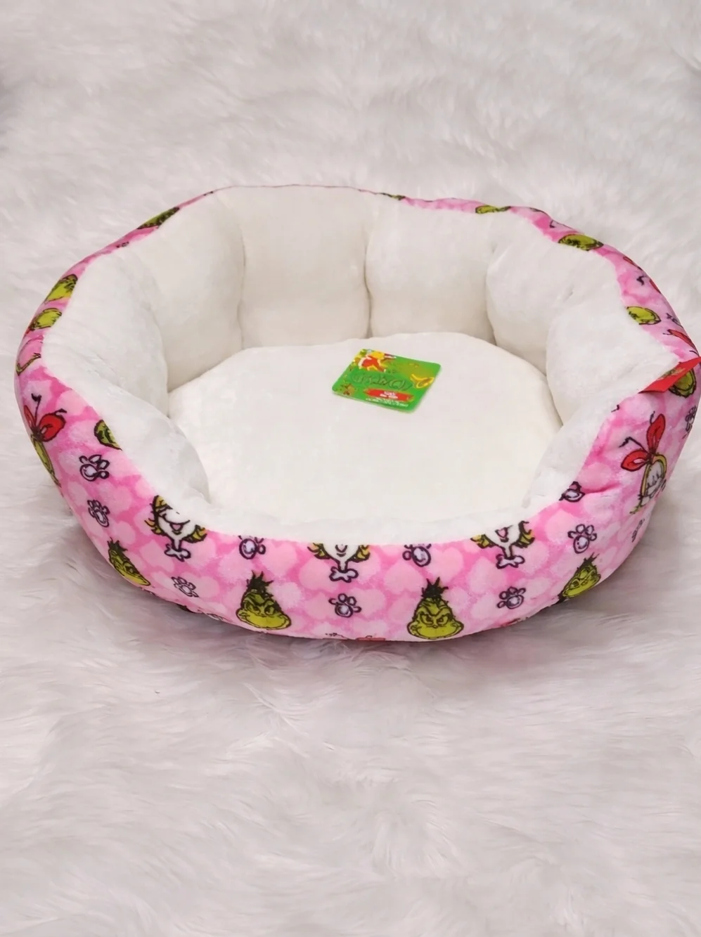 The Grinch Dr. Seuss Cozy Christmas Pet Cat Dog Bed NWT Pink Multicolored 2025
